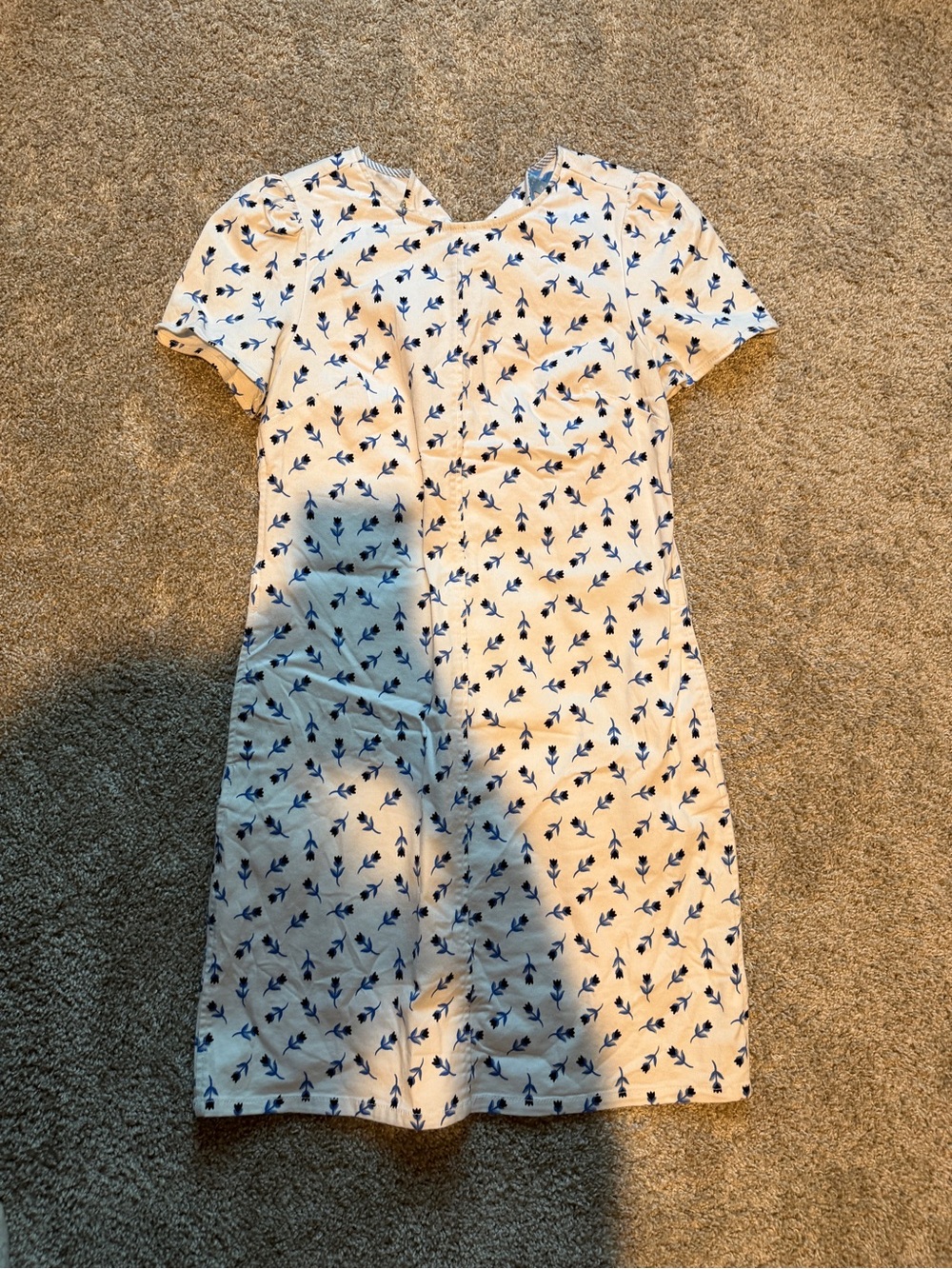 Draper James White Mini Dress with Blue Floral Print